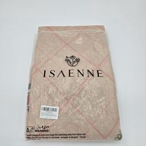 ISAENNE French Style Linen Blend Tablecloth 67" x 118" Floral Pattern Heavy Duty